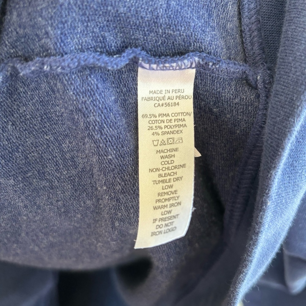 B. Draddy 1/4 Zip Golf Performance Pima Cotton Blend Blue Pullover Mens Large - Picture 8 of 9